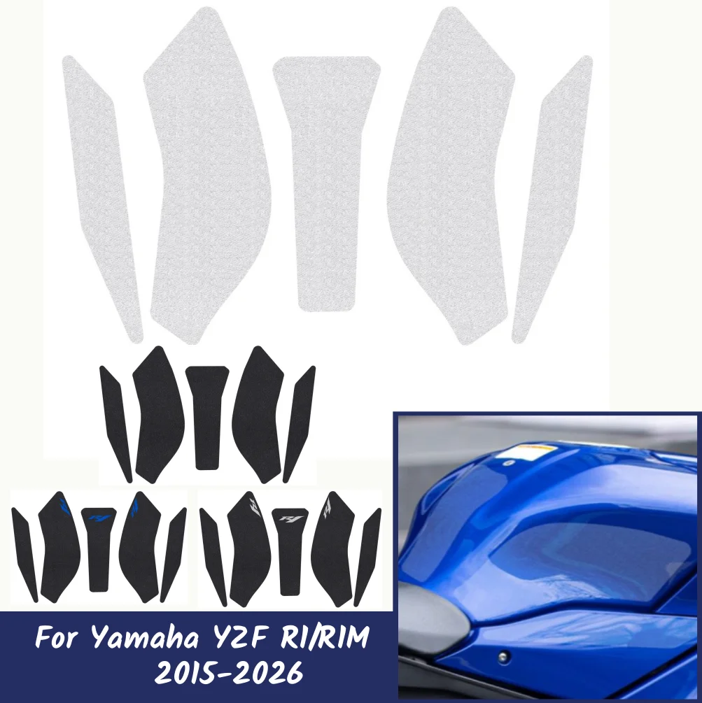 R1M R1 Tank Pad Stickers Gas Protector For Yamaha YZF-R1 2015-2026 2025 Motorcycle Knee Anti Slip Fuel Oil Stickers Accessories