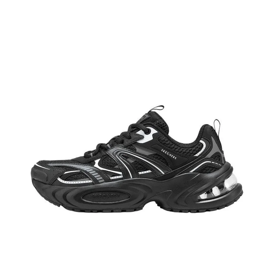 Skechers UNO RYZE Abrasion Resistant Height Increasing Low top Chunky Sneakers Women's Black 177606-BBK