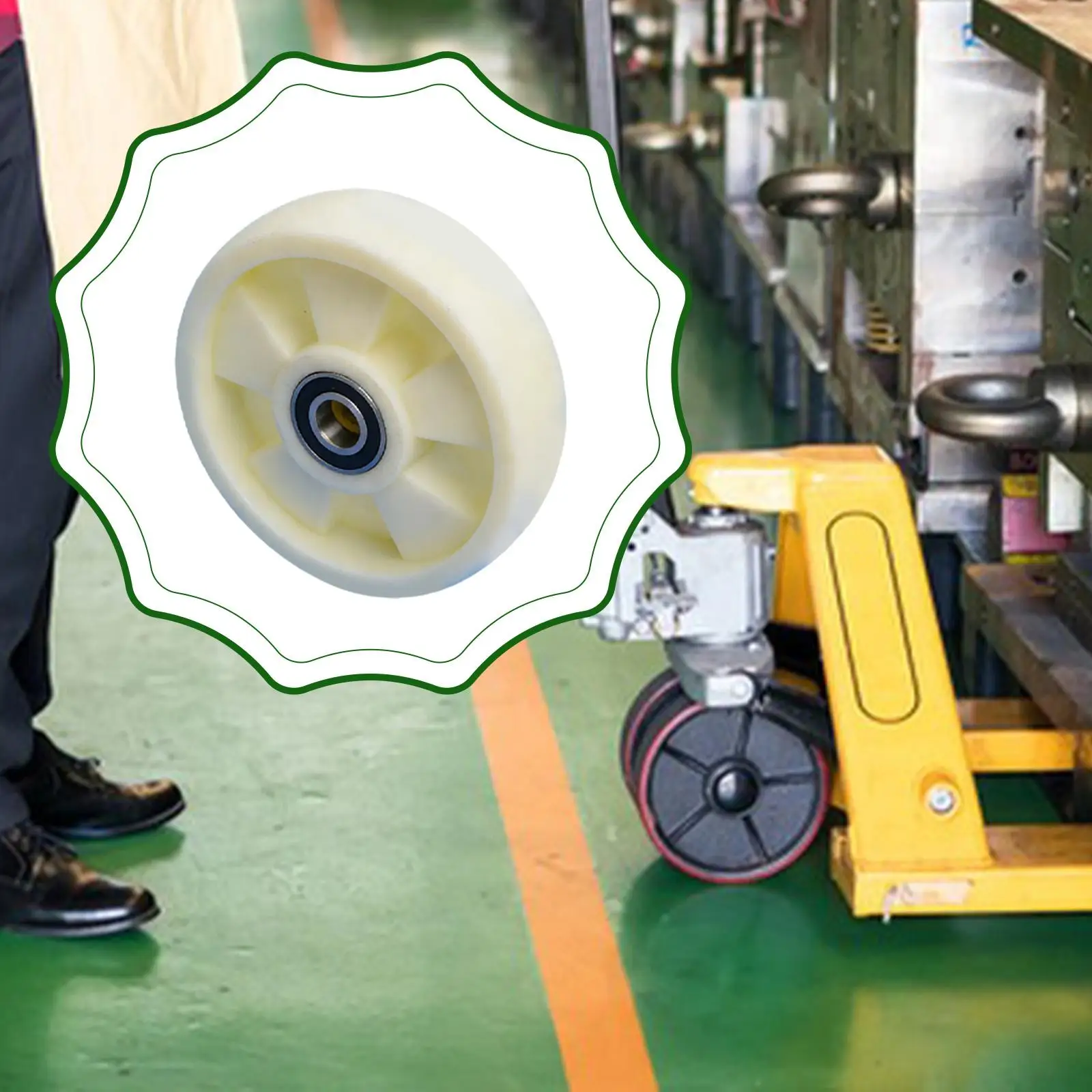 Pallet Jack Steering Wheel Replacement Silent Forklift Parts Smooth Universal Wear Resistant Roller Double Sealed Bearings