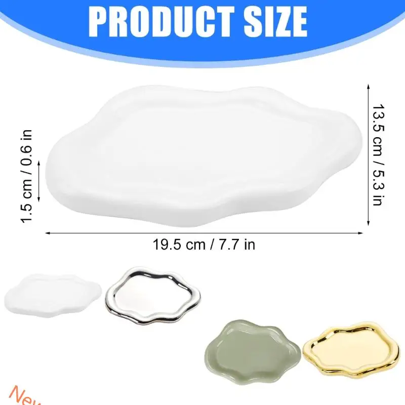 ハンドクラフトセラミッククラウド型プレート装飾ジュエリーストレージソリューション