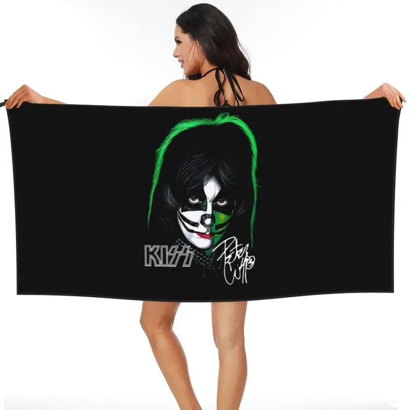 Kiss Rock Band Music Peter Criss Quick dry Towel Soft Smooth Absorbent For Bathroom