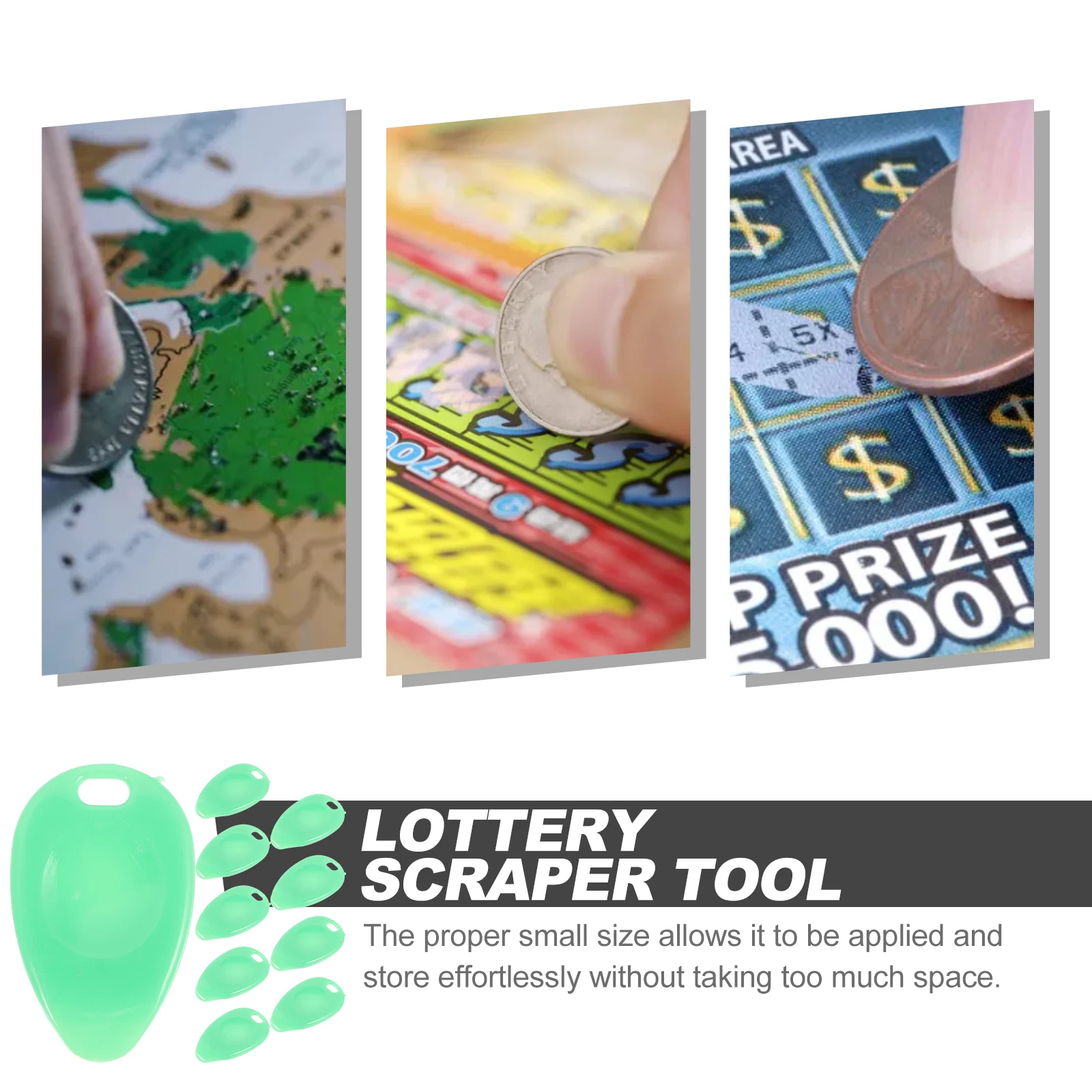 10pcs Lottery Ticket Scratchers Plastic Scrapers for Tickets Cards Sturdy Kitchen Bathroom Car Boat RV