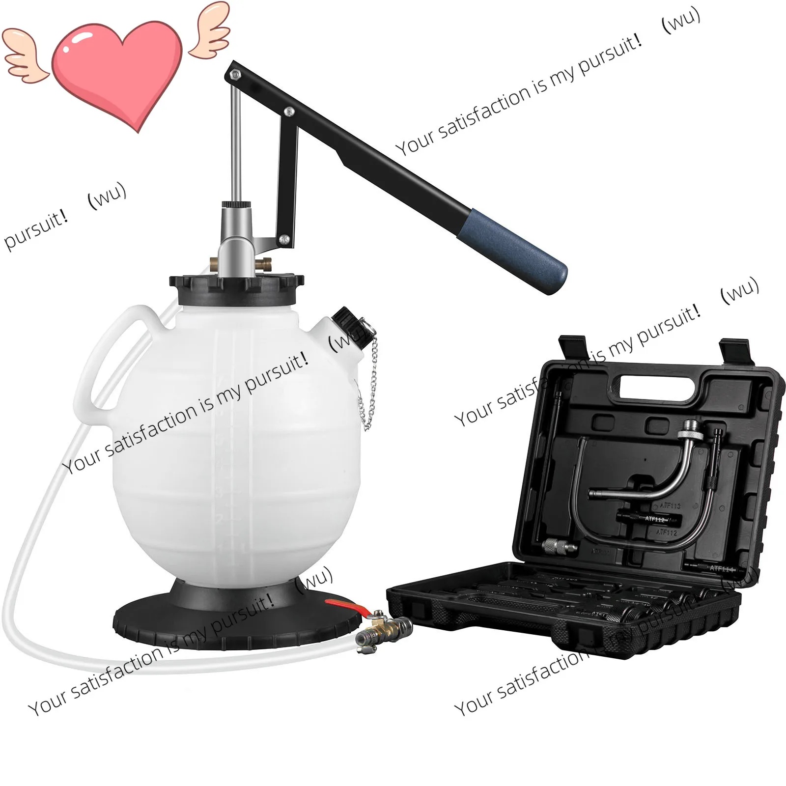 ZOCI 7.5L Transmission Oil Pump Manual Oil Transfer Filling Port, Equipped with 8 ATF Adapters and 47-Inch Drawer Wheel