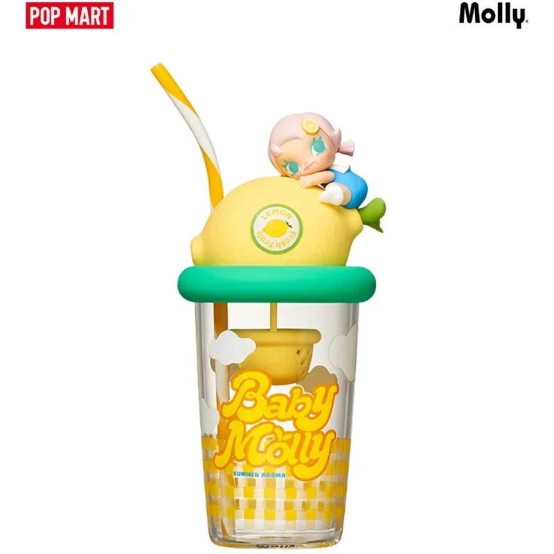 POPMART طفل مولي الفاكهة الملونة المعطرة أكواب مياه سلسلة صندوق أعمى صندوق غامض تخمين حقيبة اللعب دمية لطيف أنيمي الشكل هدية