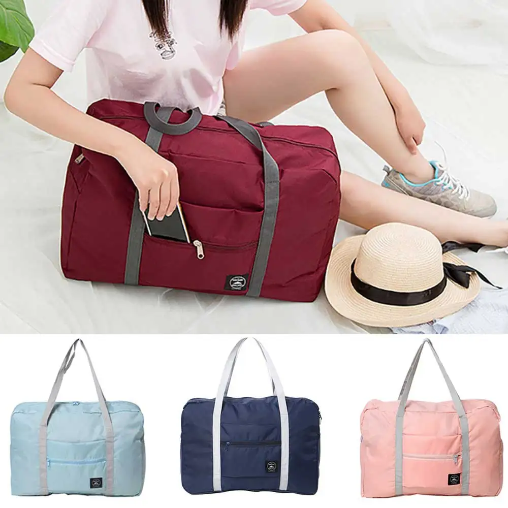 Bolsa de viaje portátil para mujer, bolso de mano para equipaje, organizador de Gadgets plegable para vacaciones, bolso de mano grande para viaje,