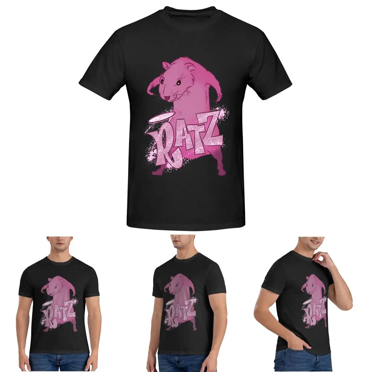

RATZs PINK MOUSE Merch T-Shirt for Men Cotton Plus Size T Shirts Men's Tees Short Crew Neck Summer Clothes Tops S-6XL