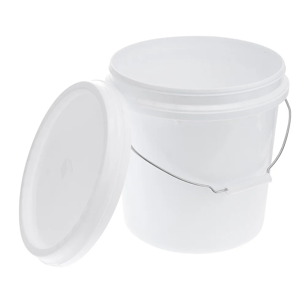 دلو تخزين الطلاء البلاستيكي، حاوية مستديرة، دلو طلاء متين مع مقبض غطاء للختم المنزلي ونقل السوائل #5