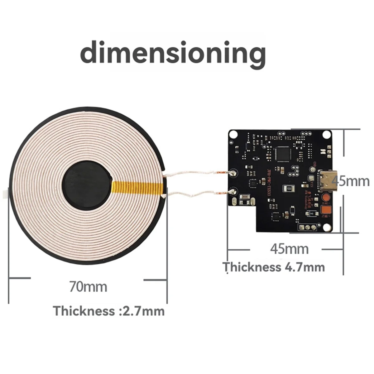 NEW 15W 12V 22MM Long Distance Wireless Mobile Phone Fast Charger Module Transmitter Wireless Charging Module Large Coil