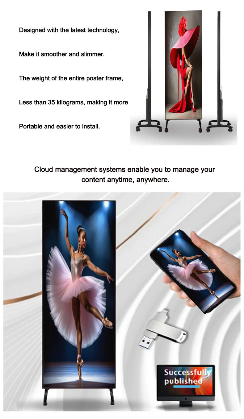 شاشة عرض LED متنقلة تجارية قائمة بذاتها للاستخدام الداخلي والخارجي
