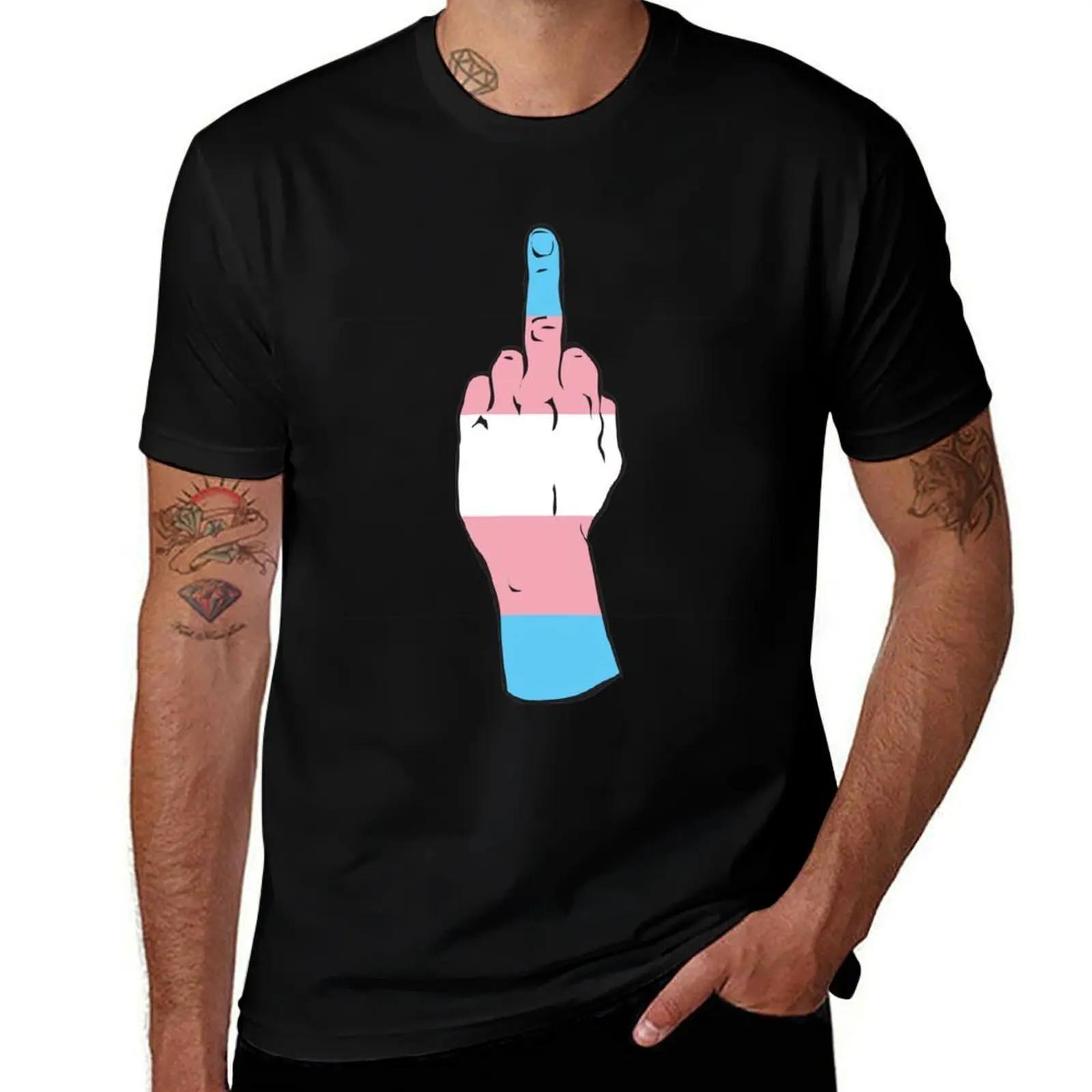 

Trans Pride Middle Finger T-Shirt plain shirts graphic tee sweat graphic t shirt vintage mens graphic t-shirts