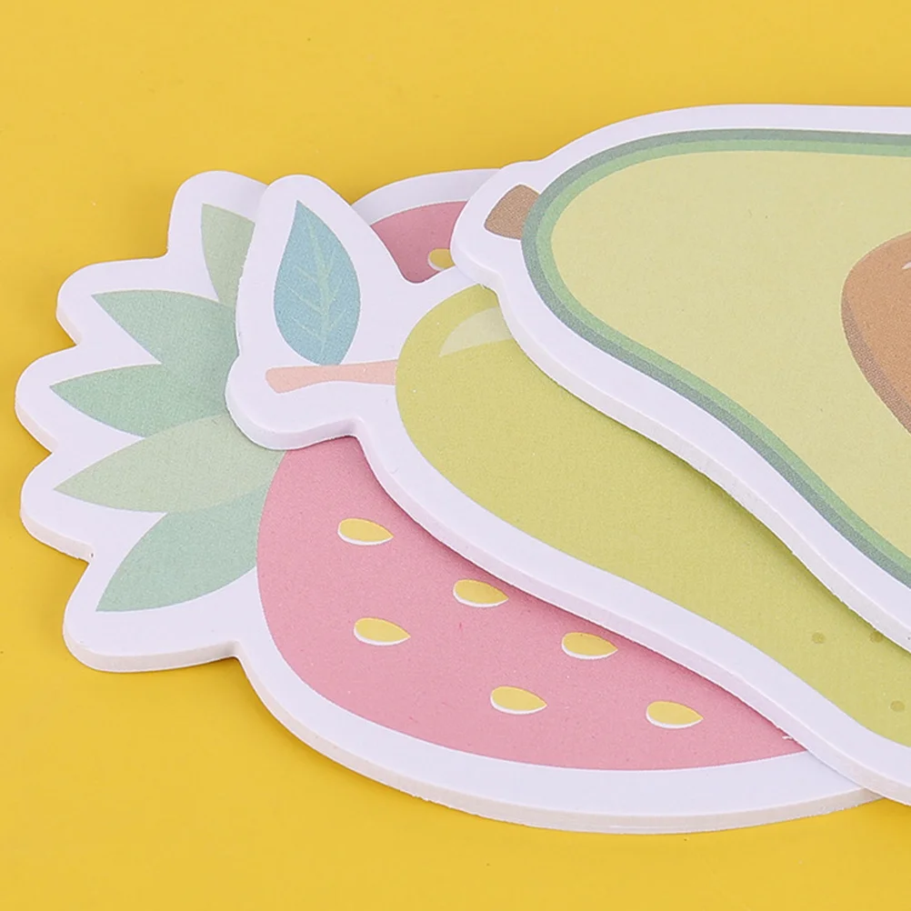 6 blocchetti memo decorativi adesivi pelabili per frutta, divertimento carino, materiale scolastico per ufficio, frutta carina
