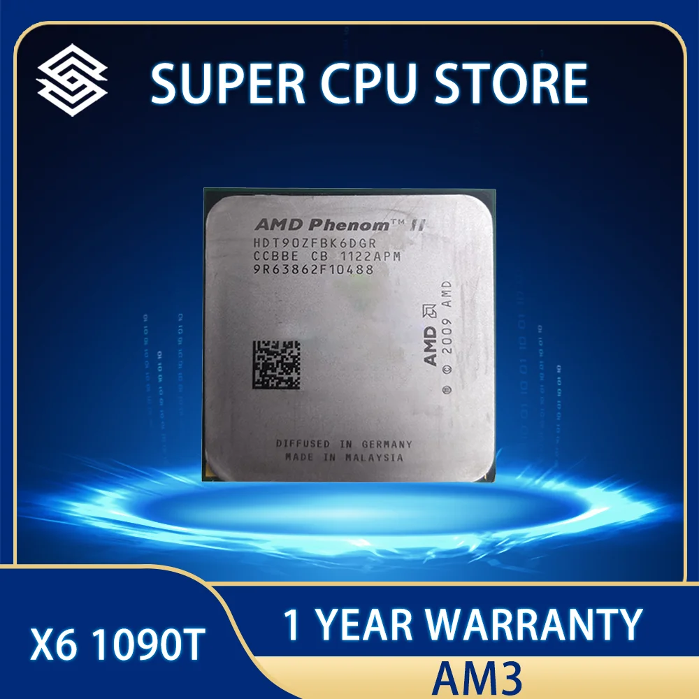 

For AMD Phenom X6 1090T X6-1090T CPU Processor HDT90ZFBK6DGR 125W 3.2GHz Six-Core Socket AM3 938pin