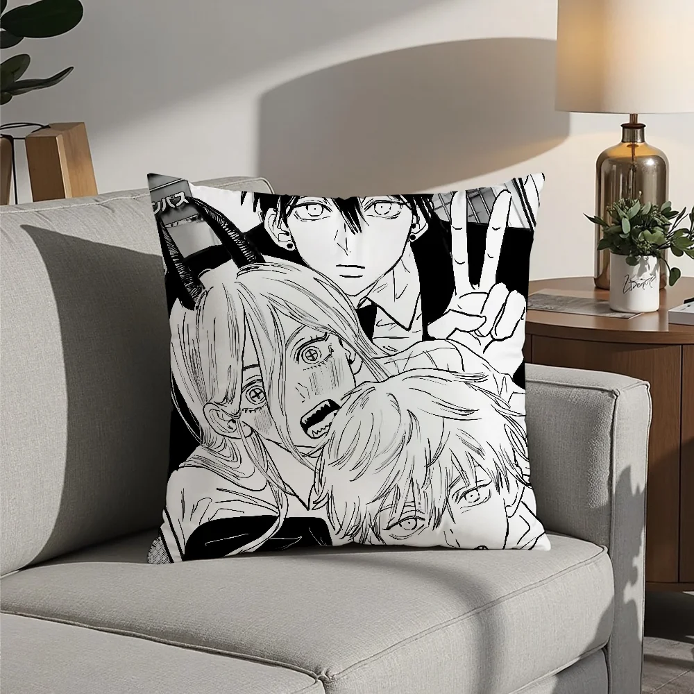 Anime C-Chainsaw M-Man Pillow Case Plush Fabric Soft  Pillowcase Double Sided Print Cushion Cover Household Gifts