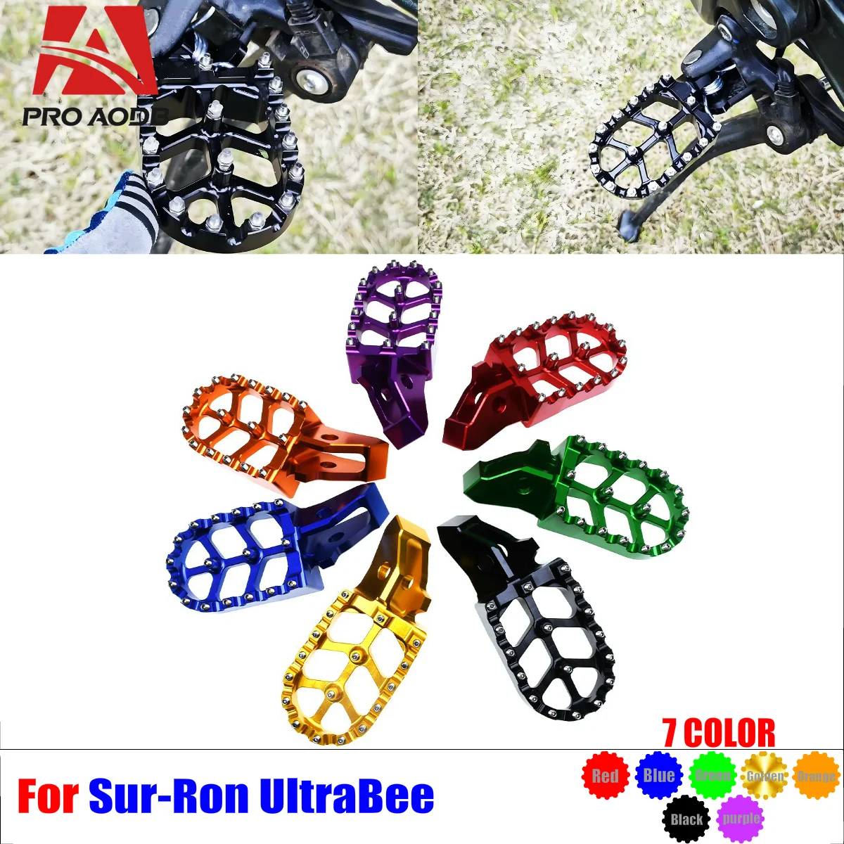 

Motorcycle Aluminium Footrest Foot Pegs Footpegs Rests Pedals For Sur-Ron Surron Ultrabee Ultra Bee Off-Road Electric Vehicle