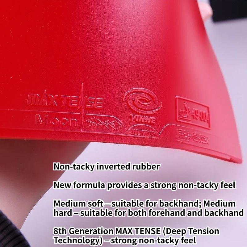 YINHE Moon Speed Table Tennis Rubber Sheet Non-Sticky Pimples in Hardness Medium/Soft Ping Pong Rubber for Fast Attack & Loop