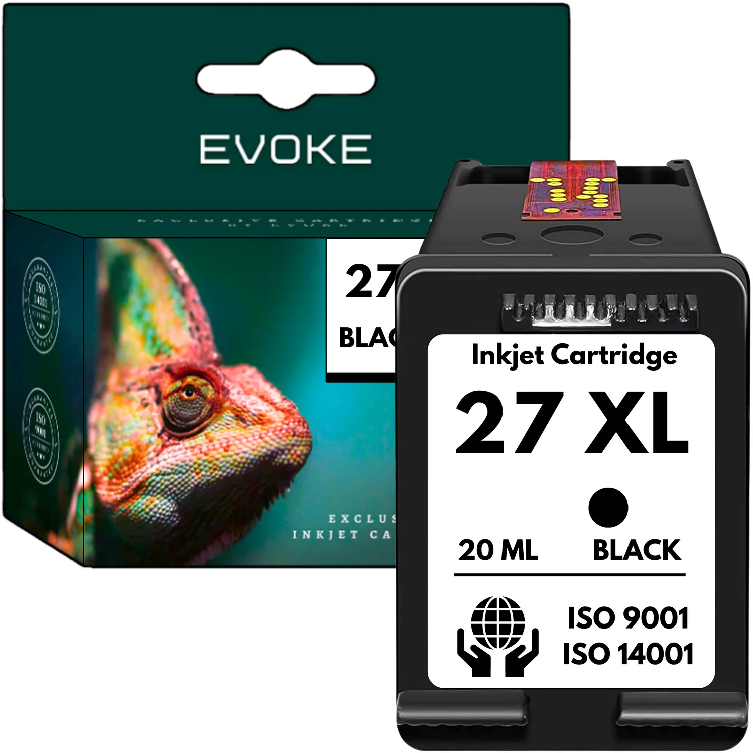 Evoke Compatibele Inkt voor Hp 27 C8727Ae Zwart 20 ml 440 Pagina's Deskjet 3320/3420/3520/3650/3745