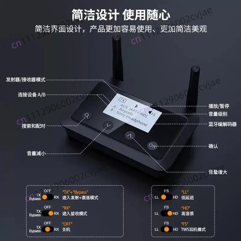One Magic Acoustic Bluetooth Adapter External Audio 5.0 Wireless, Line Bluetooth Transmitter Receiver B03 +
