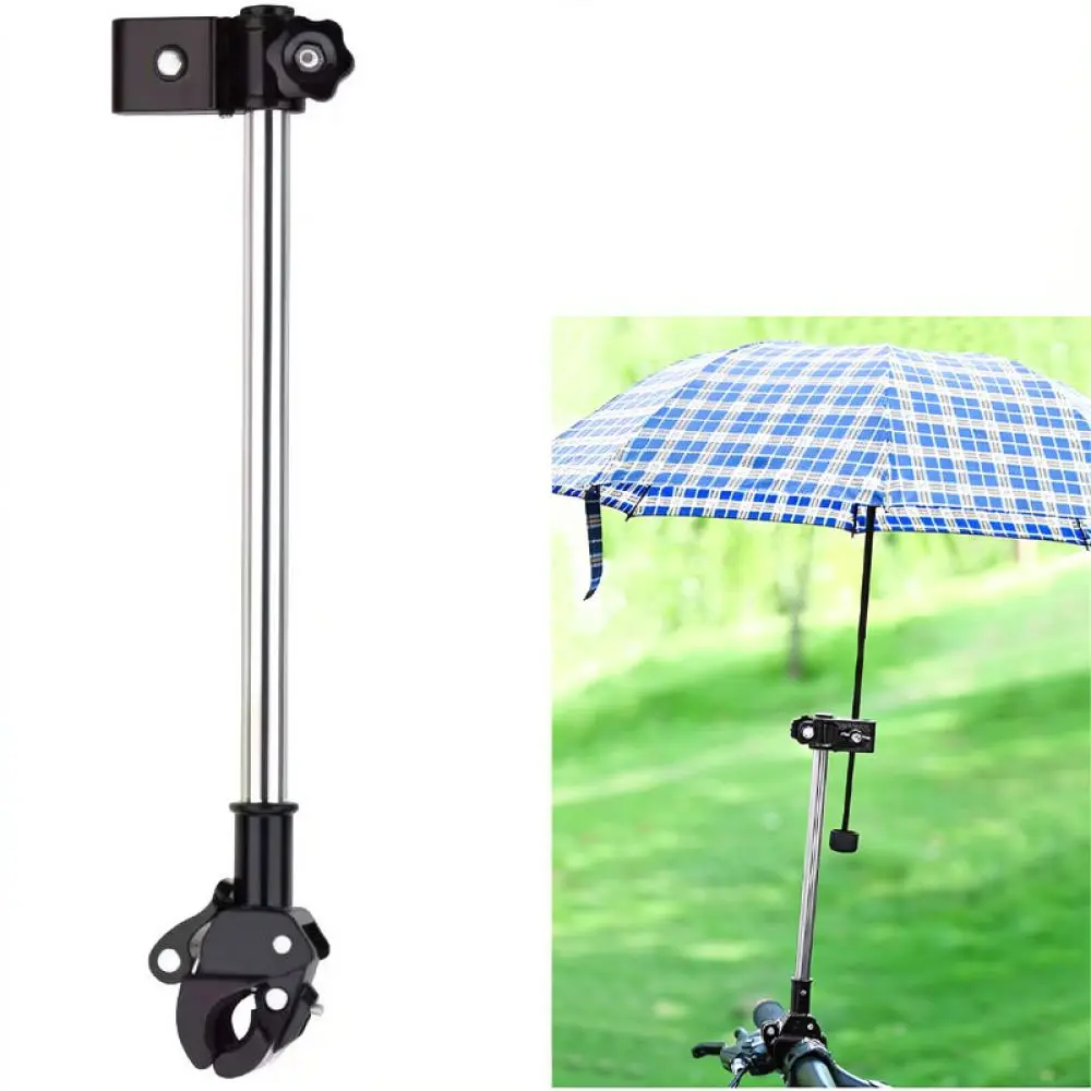 Sturdy Metal Umbrella Mount For Bicycle Electric Bike Baby Stroller Handlebar Holder Outdoor Rain Protection