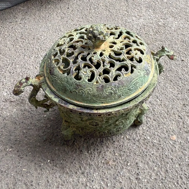 Double , Eight Treasures Dragon Ear Incense , Three-Legged Aromatherapy Burner, Vintage Home Decorati