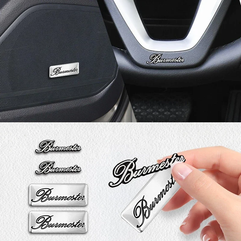 10pcs high-quality Metal Burmester logo car Hi-Fi Speaker audio Speaker Badge stereo Emblem sticker styling accessories