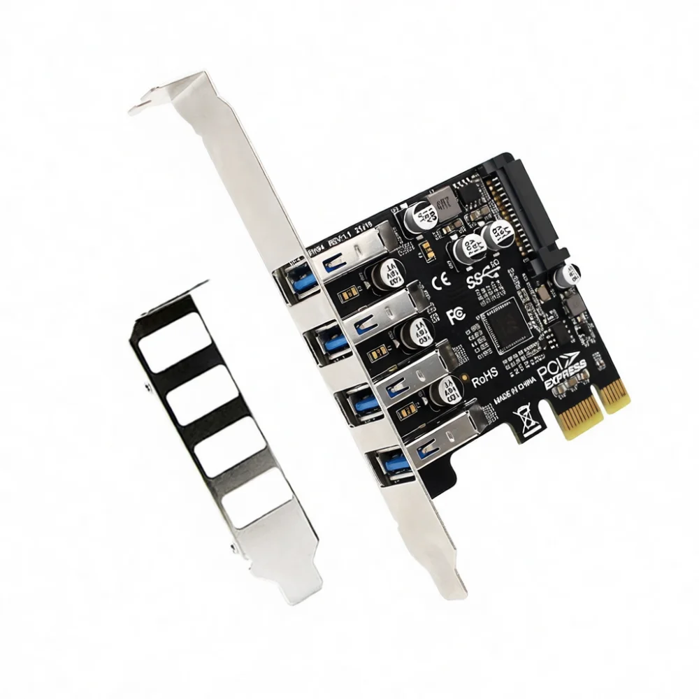 4 Port USB 3.0 PCI Express Controller Adapter Card For 2U 4U Chassis High Performance Data Backup Desktop Computer Part