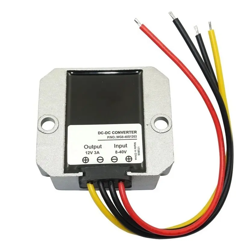 ABLN-For Truck Boat Vehicle Compatible DC 8-40V To 12V 3A 36W Step Down Converter Voltage Reducer IP68 Waterproof Transformer