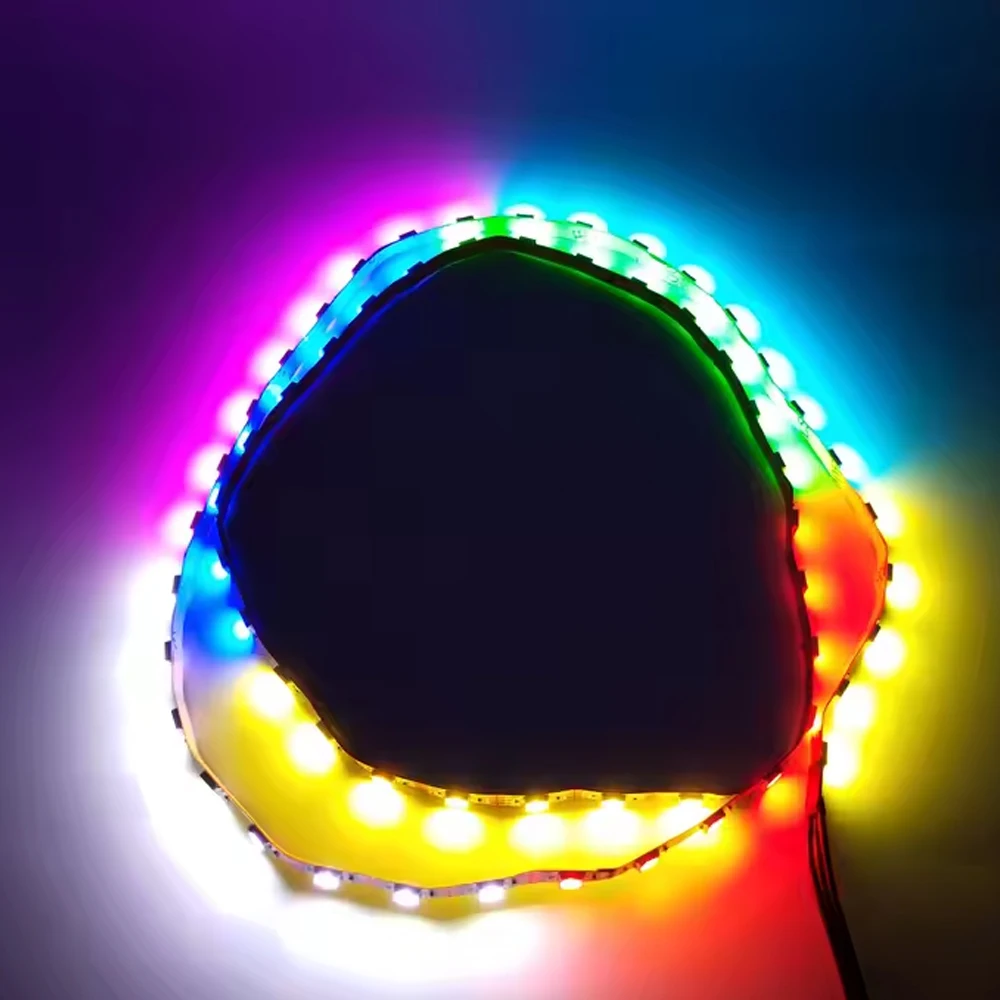 FREEZEMOD 50cm Soft RGB Light Strip 4mm Side-Emitting ARGB 100cm LED Strip, 5V Addressable for PC Water Cooling Case, Rainbow