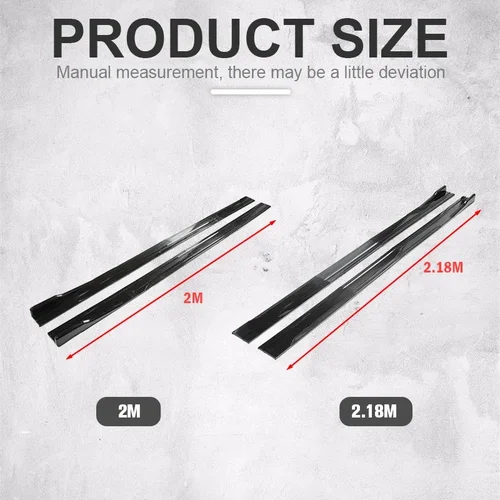 Imagen 2 del producto Universal 8 Uds 2m/2,18m extensión de falda lateral placa basculante separador de labio parachoques para BMW mercedes-benz Toyota Audi Nissan Honda