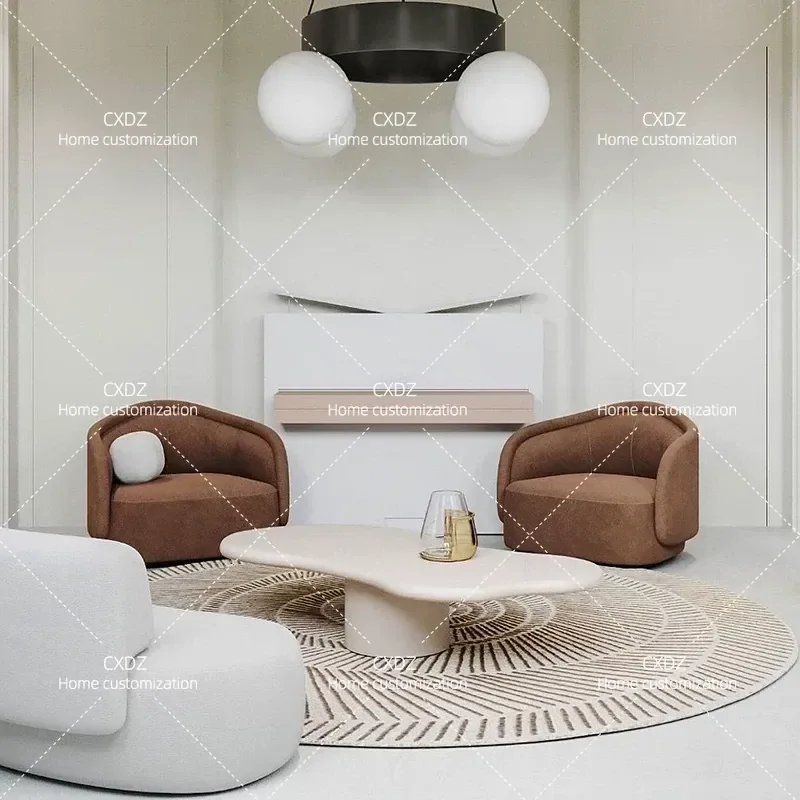Nordic Irregular Cloud Coffee Table Set Modern Minimalist Wabi Sabi Style White Side Table Creative Living Room Furniture