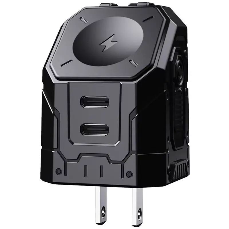 [NEW A09R!】 Built-In Retractable Cable Fast Charging Plug Portable Wall Adapter US Plug For Phone Watch Chargers