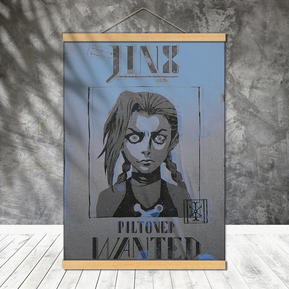 Arcane Season 2 Jinx Posters Painting Decor Scroll Digital Canvas Unframed Decorative Tapestry