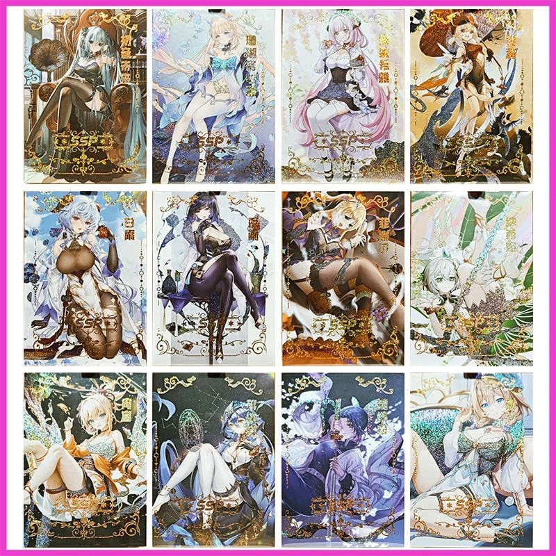 Anime Goddess Story Rare SSP Reflections Flash Cards Kagura albedo Fubuki Yoimiya Toys for boys Collectible Cards Birthday Gifts