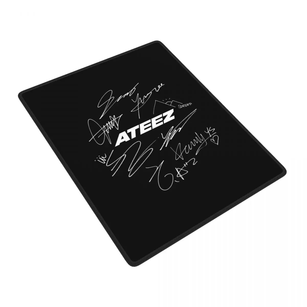 

ATEEZ - Logo + Autographs (black) Mouse Pad Gamer PC Laptop Mats Keyboard Carpet Computer Gaming Desk Mat 7x9 in 22x18 cm