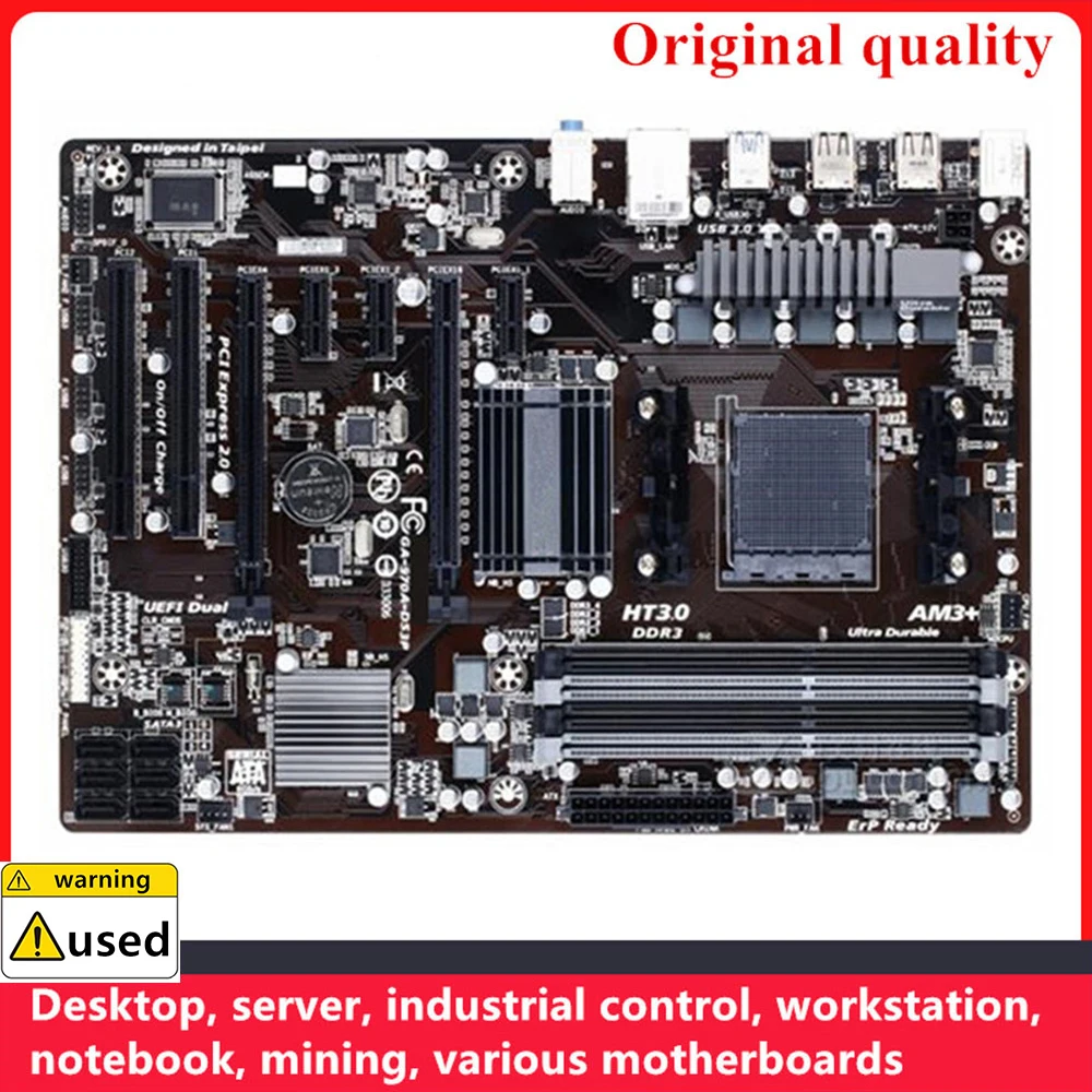 Soquete AM3 + DDR3, 32GB, Desktop Mainboard, SATA III, USB 3.0, GA-970A-DS3P, apto para AMD, 970