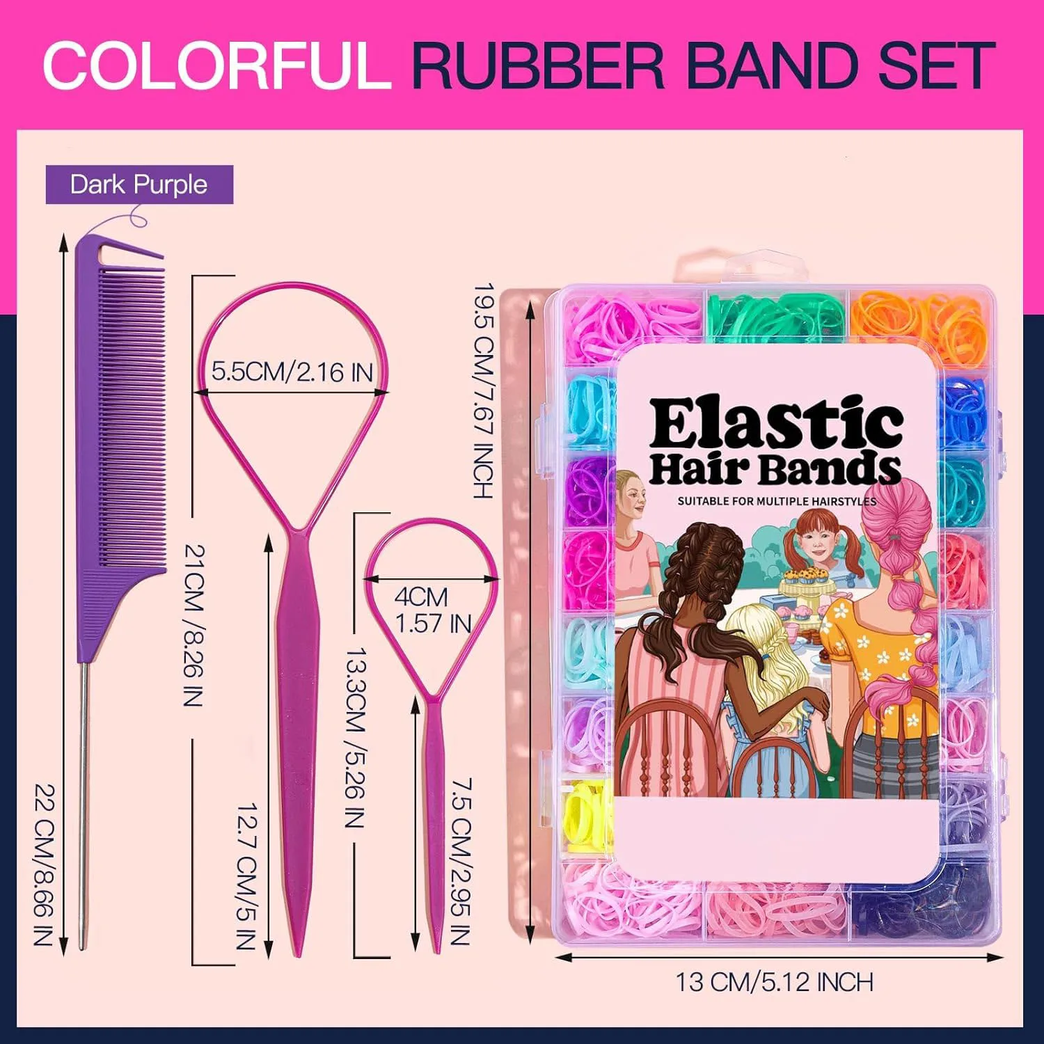 Elastic Hair Bands 24 Colors,Mini Hair Rubber Bands for Hair, Small Hair Ties,Colorful Hair Accessories for Toddler,  Girl, Kids