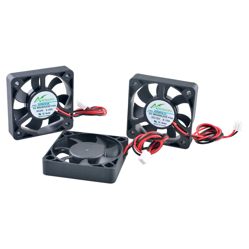 ACP5010 50x50x10mm Axial Cooling Fan | 2-Pin DC 5V/12V/24V 50mm Fan for Power Supply, Charger & Frequency Converter Cooling