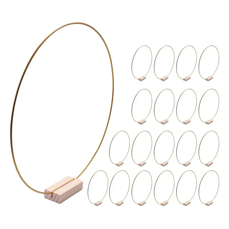 

Металлические цветочные кольца ABUI-20 PCS, 12 дюймов, для украшения столов, металлические кольца для венков с 20 держателями для карточек с именами для свадеб.