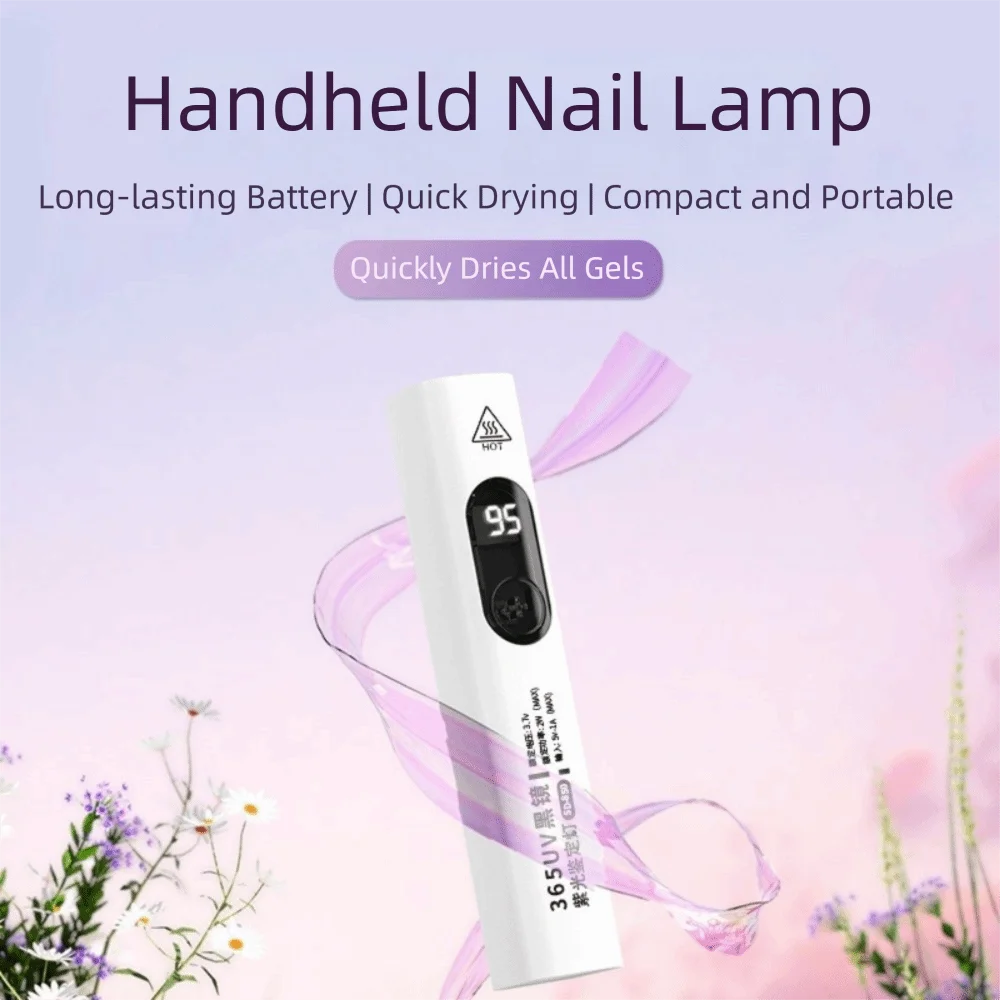 365nm UV Flashlight USB Charging Intelligent Digital Ultra Violet BlackLight LED Display Handheld Nail Dryer Pen