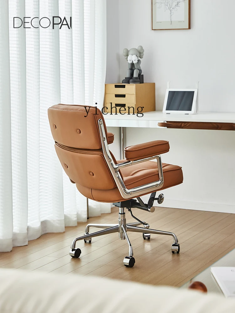 ZC Robin Chair Home Computer Chair Comfortable Long-Sitting Leather Swivel Chair Lifting Chair