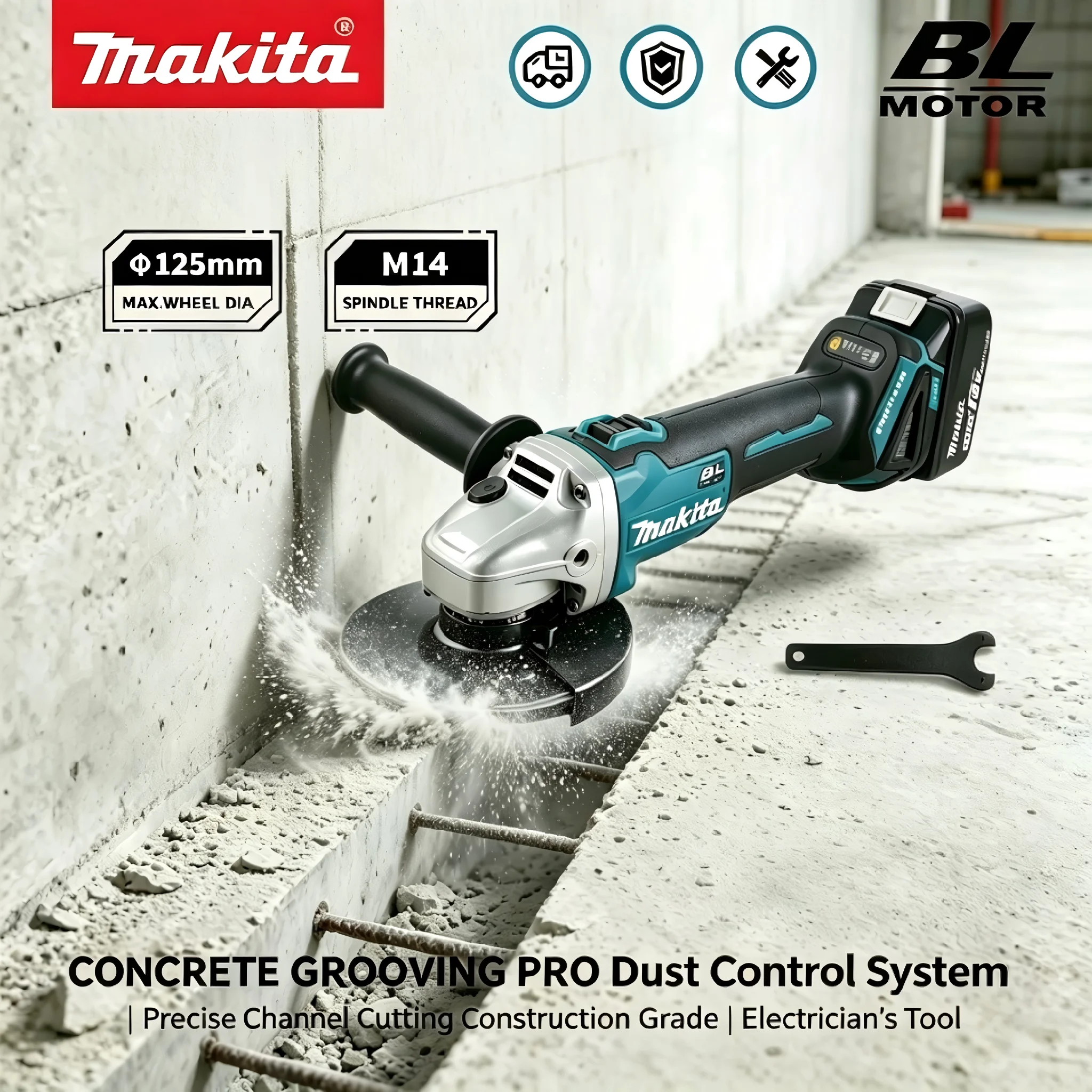

Makita DGA504 18V 125mm Brushless Angle Grinder Electric Polishing Machine Metal Grinding Tool for DIY And Professional Use