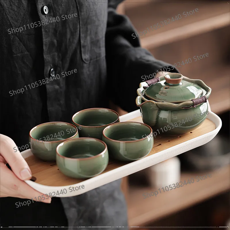 Ge kiln Kung Fu tea set cover bowl teacup