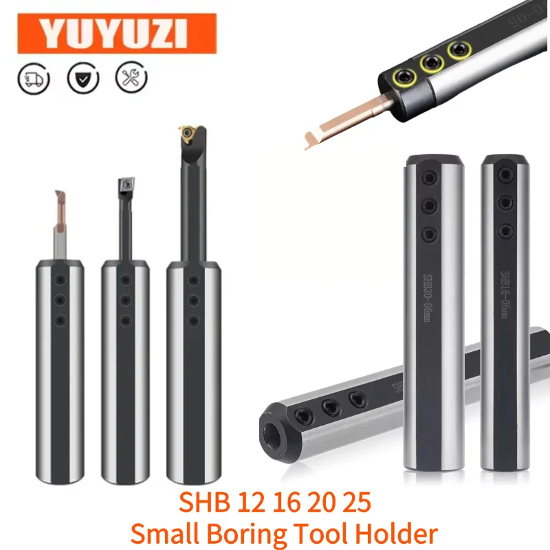 SHB12 SHB16 SHB20 Small Diameter Extension Lathe Tool Sleeve 3/4/5/6mm Side-fixed Boring Tool Holder CNC Cutting Bracket