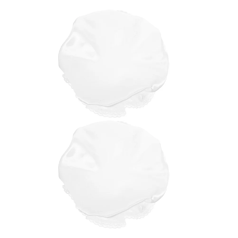 Bonnet de demoiselle d'honneur en dentelle blanche, 2 pièces, coiffure de Cosplay pour femmes, Costume de fête de thé, chapeau Lolita, accessoire de jeu de rôle