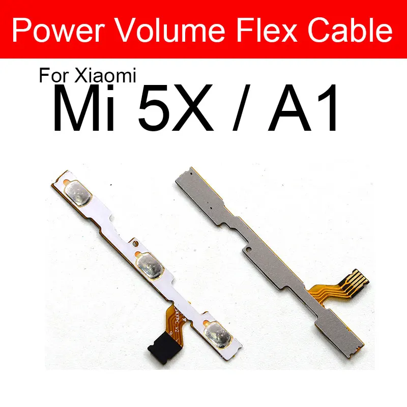 On / Off Power Button & Volume Side Key Flex Cable For Xiaomi Pocophone F1 Mi 6 6X 5s Plus 5X 5C 5 4S 4C 4i 4 3 2A A1 A2 Mi Play