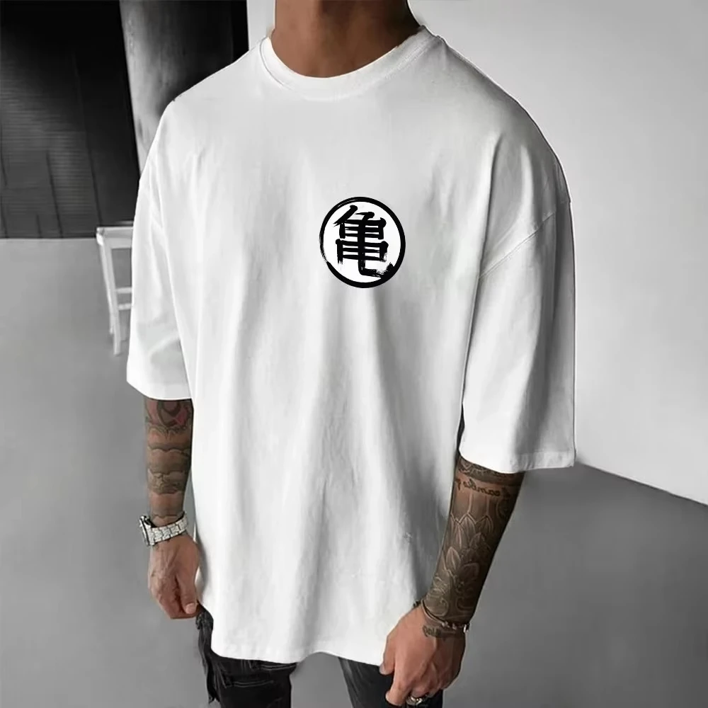 Dragon Ball Anime maître Roshi imprimé T-shirt 2025 hommes automne/hiver nouveau décontracté Harajuku ample Parent enfant haut à manches courtes