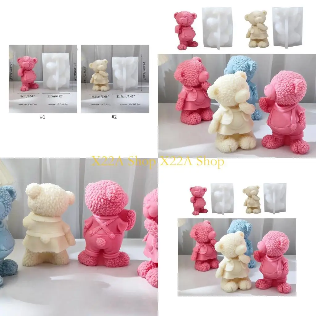 Unique 3D Standing Bear Silicone Mold for DIY Hand-made Ornaments Mould Handicrafts Making Tool Baking Mold
