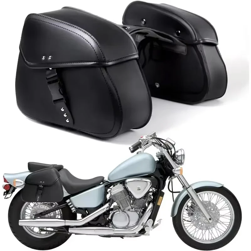 Universal Motorcycle Saddle Bag Waterproof PU Leather Luggage Side Tool Storage Bag for Honda Yamaha Harley KTM Suzuki Kawasaki