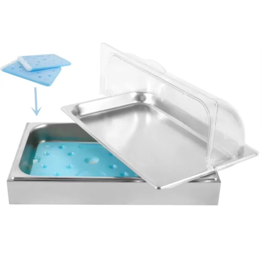 Factory direct sale Commercial countertop stainless steel cold food monitor with computer cover