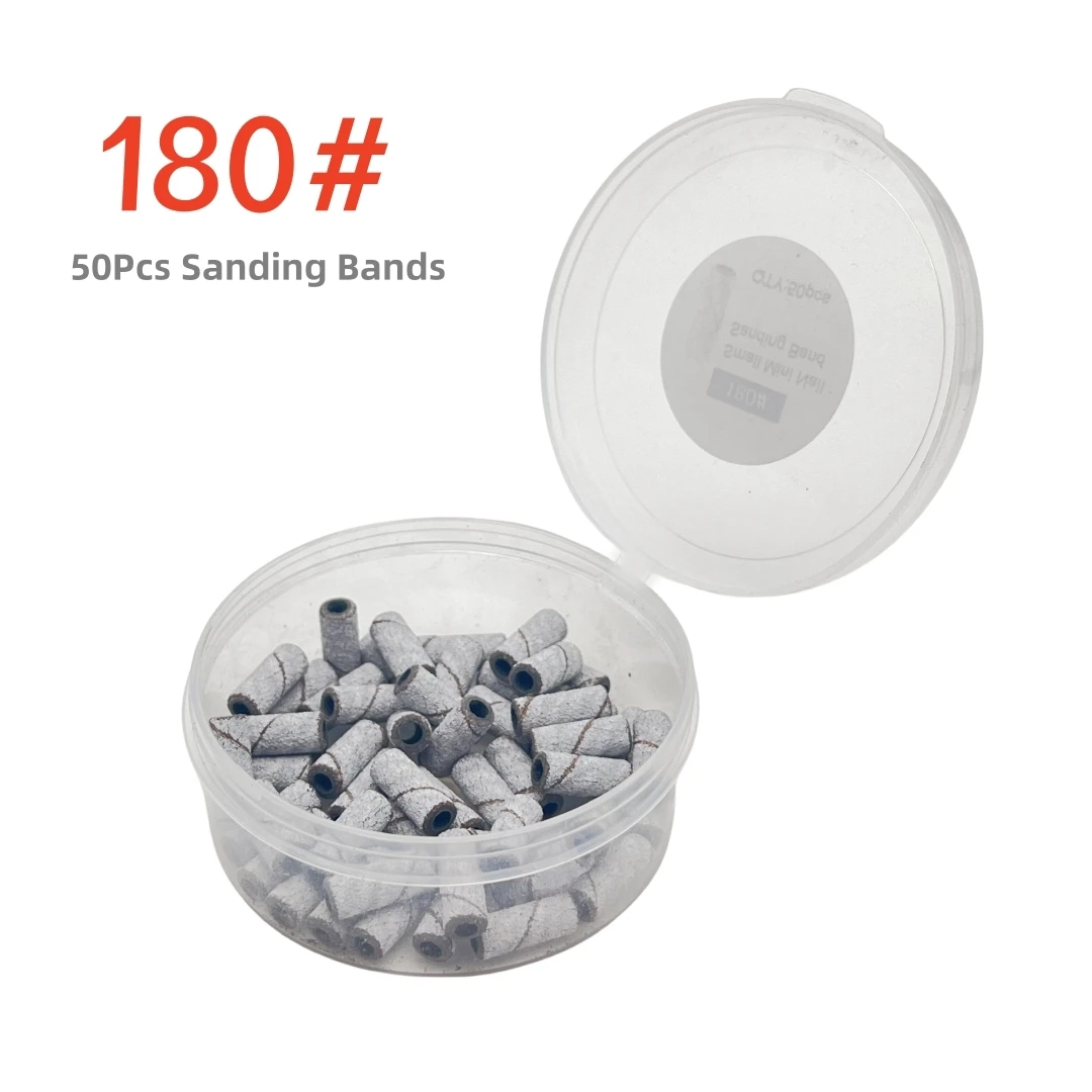 50 قطعة/صندوق 3 مللي متر سميكة الصغيرة الرملي العصابات ل مسمار الحفر ملف صغير تلميع بشرة الأظافر نظيفة لا الفولاذ المقاوم للصدأ مغزل بت #6