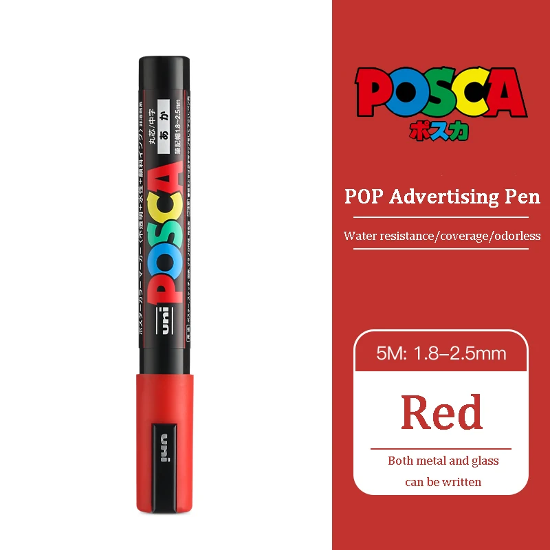 Uni posca Acrylmarker, PC-5M, 29 Farben, Rotulador Permanent, POP-Poster/Graffiti/Farbe, ру Font, Glas, Rock, Keramikmarker